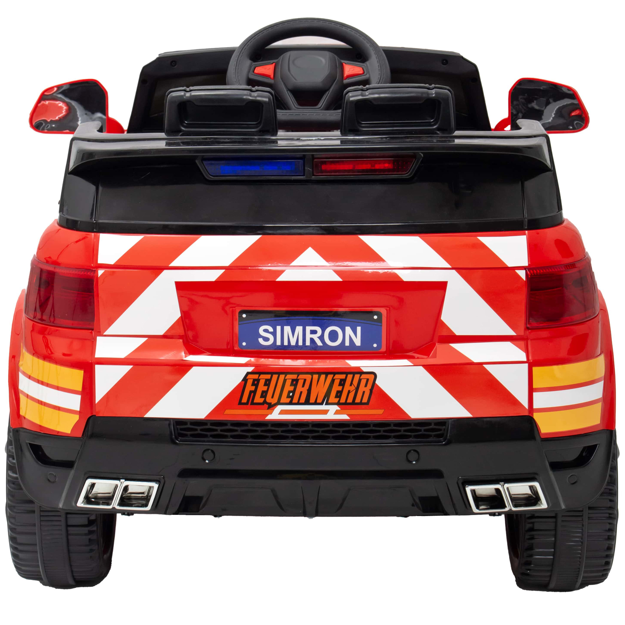 Camion De Pompier Biplace RESCUE Rouge - Voiture électrique Pour Enfant Avec Batterie 12v Et